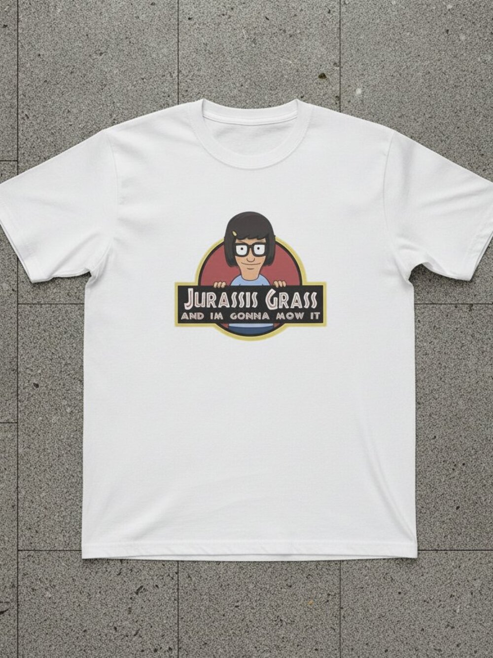 Tina Belcher Jurassic Grass Funny Bobs Burgers Parody White T-Shirt